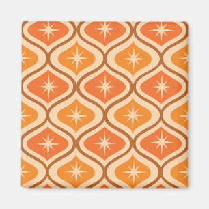 Mid Century Atomic Starbursts på Orange Ogee Magnet
