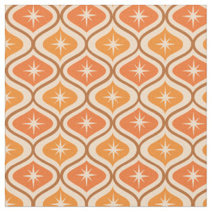 Mid Century Atomic Starbursts på Orange Ogee Tyg