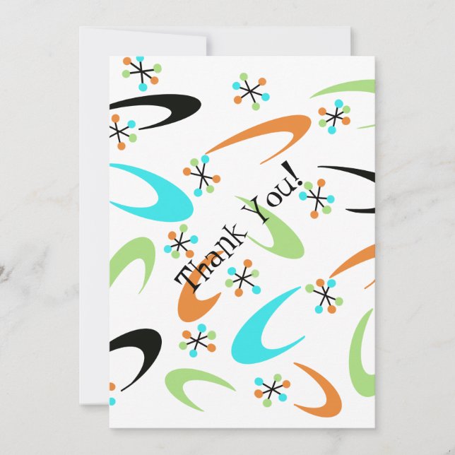 Mid-Century Atomic Tackyou Card Tack Kort (Framsida)