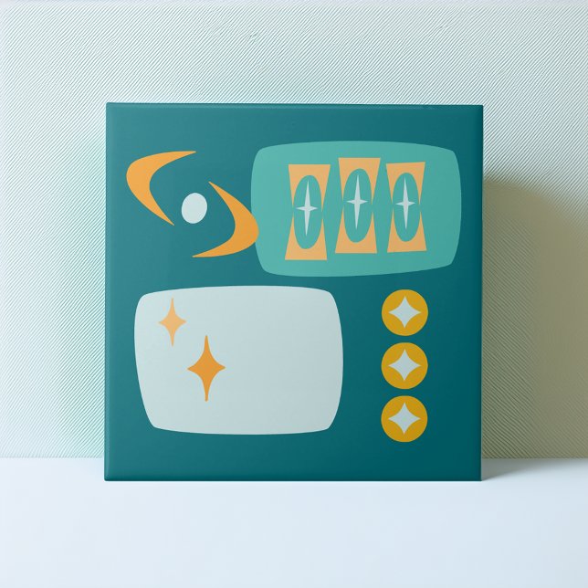 Mid Century Atomisk Abstrakt Kakelplatta (Skapare uppladdad)