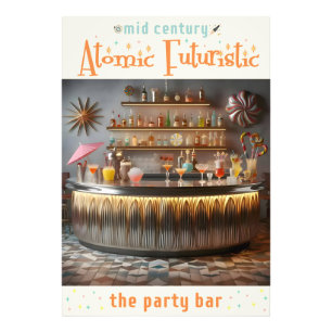 Mid Century Atomisk Futuristisk Partybar Fototryck