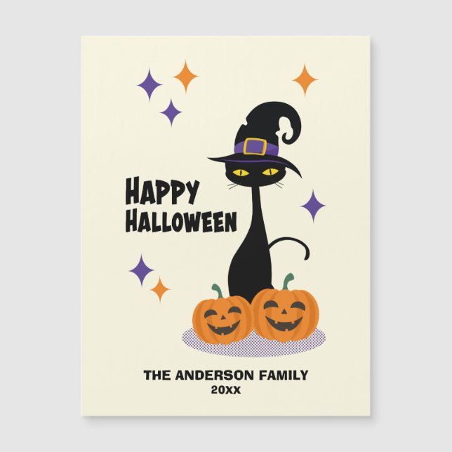 Mid-Century Atomisk Halloween Katt (Framsida)