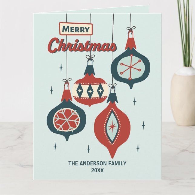 Mid-Century Atomisk Jul Kort (Framsida)