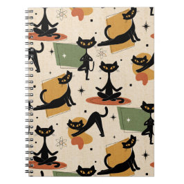 Mid-Century Atomisk Kattdesign | Retro Katt Anteckningsbok