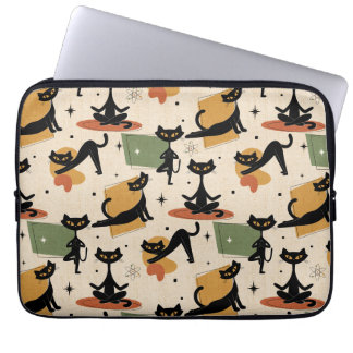 Mid-Century Atomisk Kattdesign | Retro Katt Laptop Fodral
