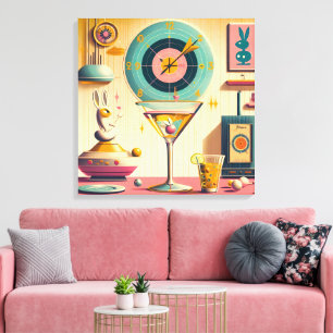 Mid Century Atomisk Retro Futuristisk Kanin Martin Canvastryck