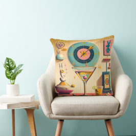 Mid Century Atomisk Retro Futuristisk Kanin Martin Kudde