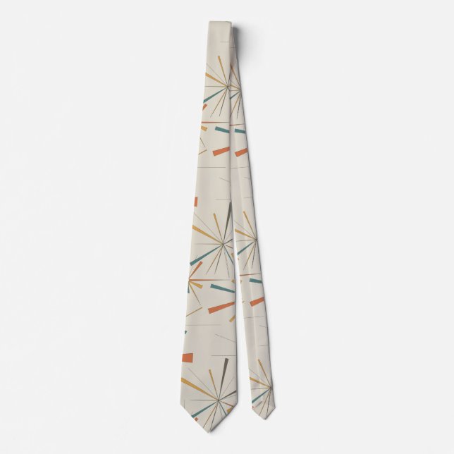 Mid Century Atomisk Stjärnexplosion Geometrisk Ret Slips (Framsida)
