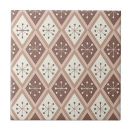 Mid Century Atomstjärnor på Mocha Mousse Diamanter Kakelplatta