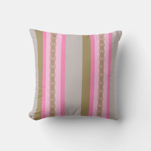 Mid-Century awning rand - grått / grått, rosa, tan Kudde