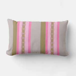Mid-Century awning rand - grått / grått, rosa, tan Lumbarkudde