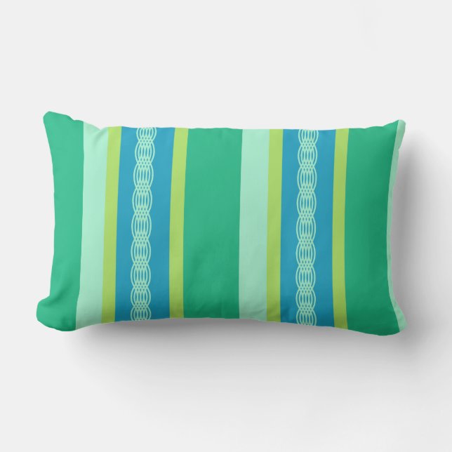 Mid Century awning rand - jade grönt Lumbarkudde (Framsida)