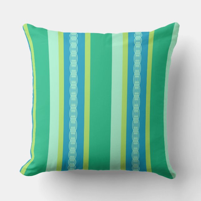 Mid Century awning rand - jade grönt Utomhuskudde (Framsida)