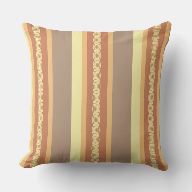 Mid Century awning rand - Mustard Gult och Tan Kudde (Framsida)