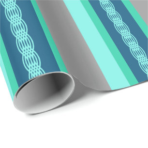 Mid Century awning rand - turkos & grått Presentpapper