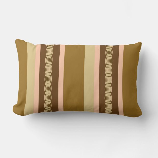 Mid-Century awning stripe - tan and peach Lumbarkudde (Framsida)