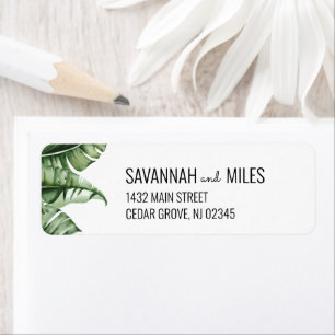Mid Century Banana Löv Returadress Etikett