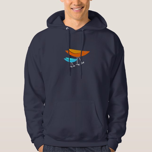 Mid Century Birds Hoodie (Framsida)