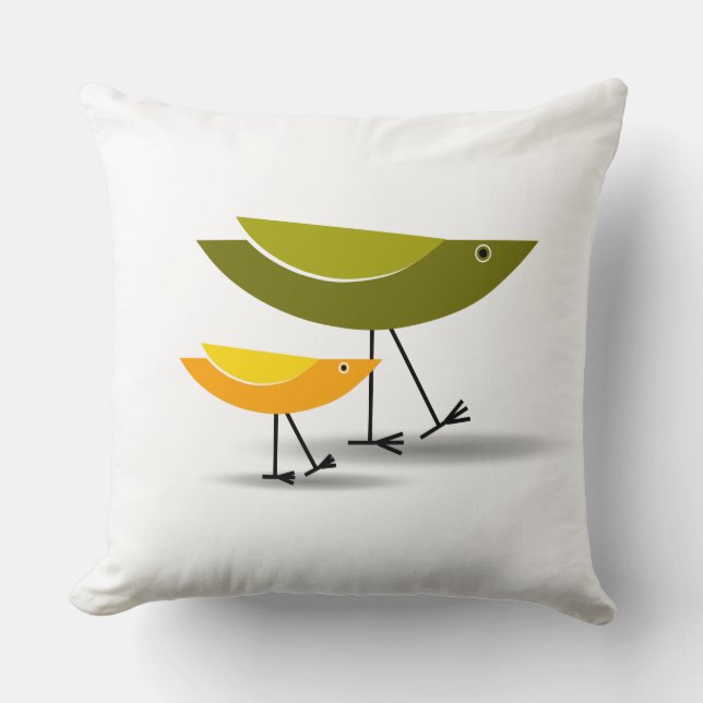 Mid Century Birds Kudde (Framsida)