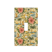 Mid Century Bleknad Hawaiiansk Tröja Print