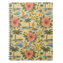 Mid Century Bleknad Hawaiiansk Tröja Print