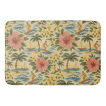 Mid Century Bleknad Hawaiiansk Tröja Print