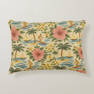 Mid Century Bleknad Hawaiiansk Tröja Print Prydnadskudde