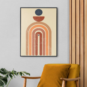 Mid Century Boho Art, storslagen, Avslutat Canvastryck