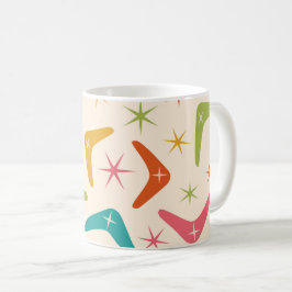 Mid Century Boomerang med Retro-stjärnor Kaffemugg