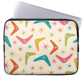 Mid Century Boomerang med Retro-stjärnor Laptop Fodral