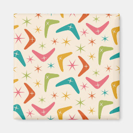 Mid Century Boomerang med Retro-stjärnor Magnet