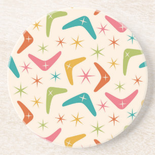 Mid Century Boomerang med Retro-stjärnor Underlägg
