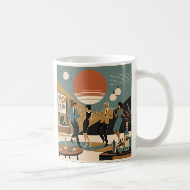 Mid Century California Vibes Martini Dansfest Kaffemugg (Höger)