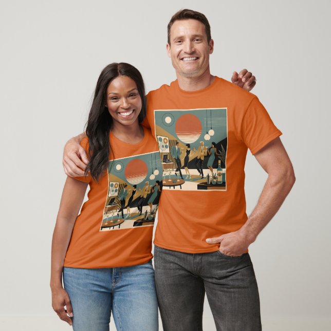Mid Century California Vibes Martini Dansfest T Shirt (Unisex)