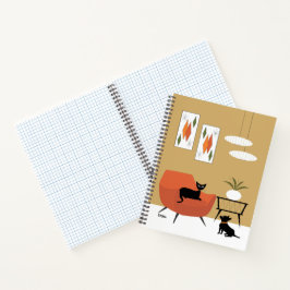 Mid Century Cat and Black Chihuahua