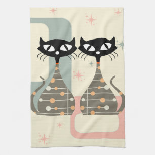 Mid Century Cat Mid Century Modern Kökshandduk