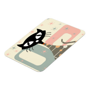Mid Century Cat Mid Century Modern Magnet