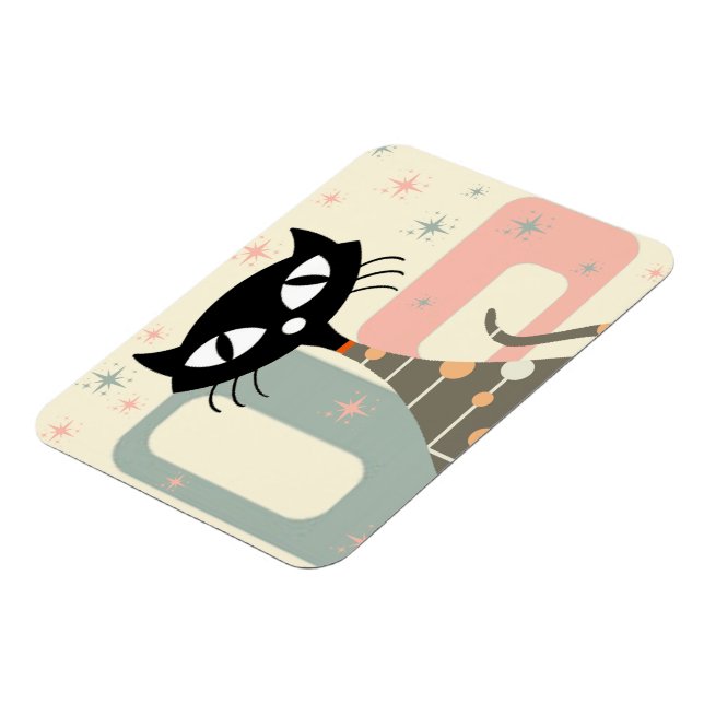 Mid Century Cat Mid Century Modern Magnet (Vänstra Sidan)