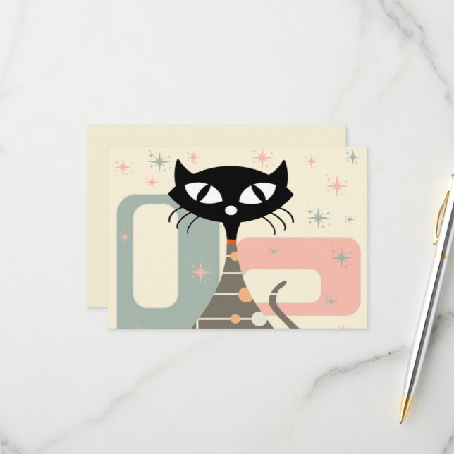 Mid Century Cat Mid Century Modern OSA Kort (Fram/Back In Situ)