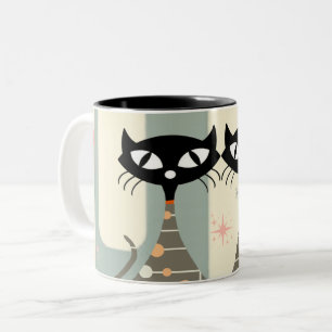 Mid Century Cat Mid Century Modern Två-Tonad Mugg