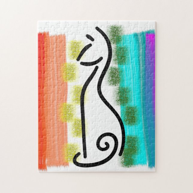 Mid Century Cat Pussel (Vertikal)