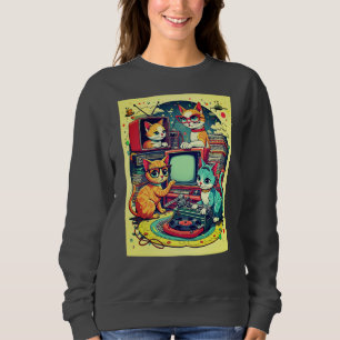 Mid Century Cats med Retro Records & TV T Shirt