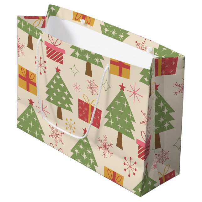 Mid Century Christmas Atomic Trees with Snowflakes (Framsidan Vinklad)