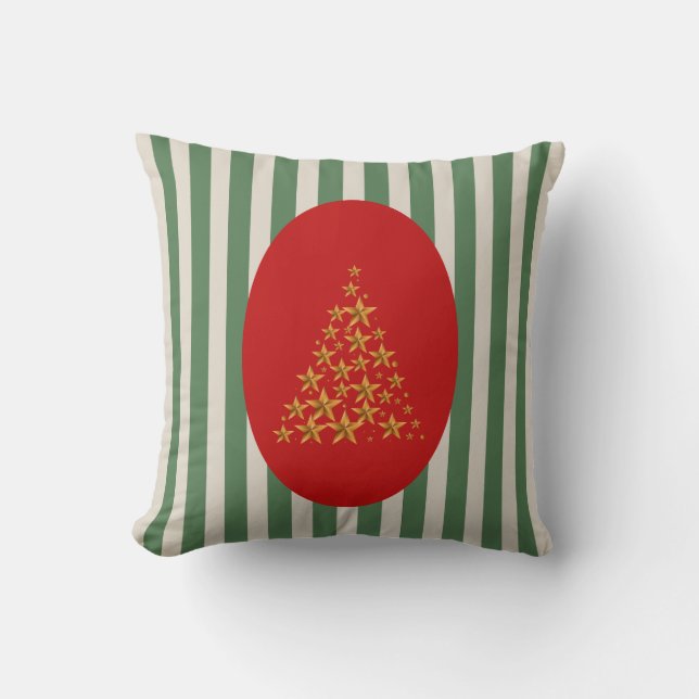 Mid century christmas tree with Golden star Kudde (Framsida)