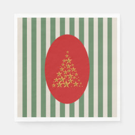 Mid century christmas tree with Golden star Pappersservett