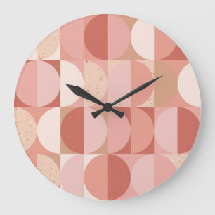 Mid-Century Circles: Modern Geometric Mönster. Stor Klocka