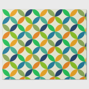 Mid Century-cirklar i blå, grön och orange Presentpapper