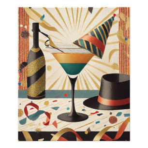 Mid-Century Cocktail Hour - Nyårsafton Fototryck