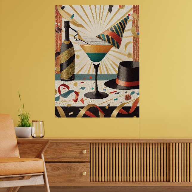 Mid-Century Cocktail Hour - Nyårsafton Poster (Vardagsrum 2)