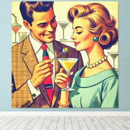 Mid Century Cocktail Party Par - Frestelse Canvastryck